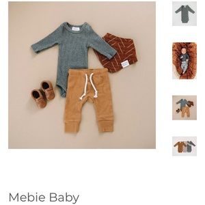 Mebie Baby NWT charcoal ribbed bodysuit 0-3 months